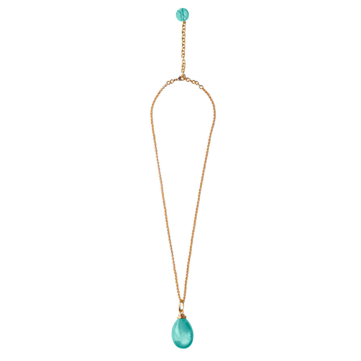 Dominique Denaive Long Pendant in Lagoon Green