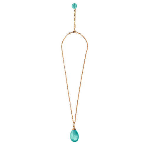 Dominique Denaive Long Pendant in Lagoon Green