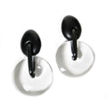 Monies Clear Round Polyester & Wood Earrings