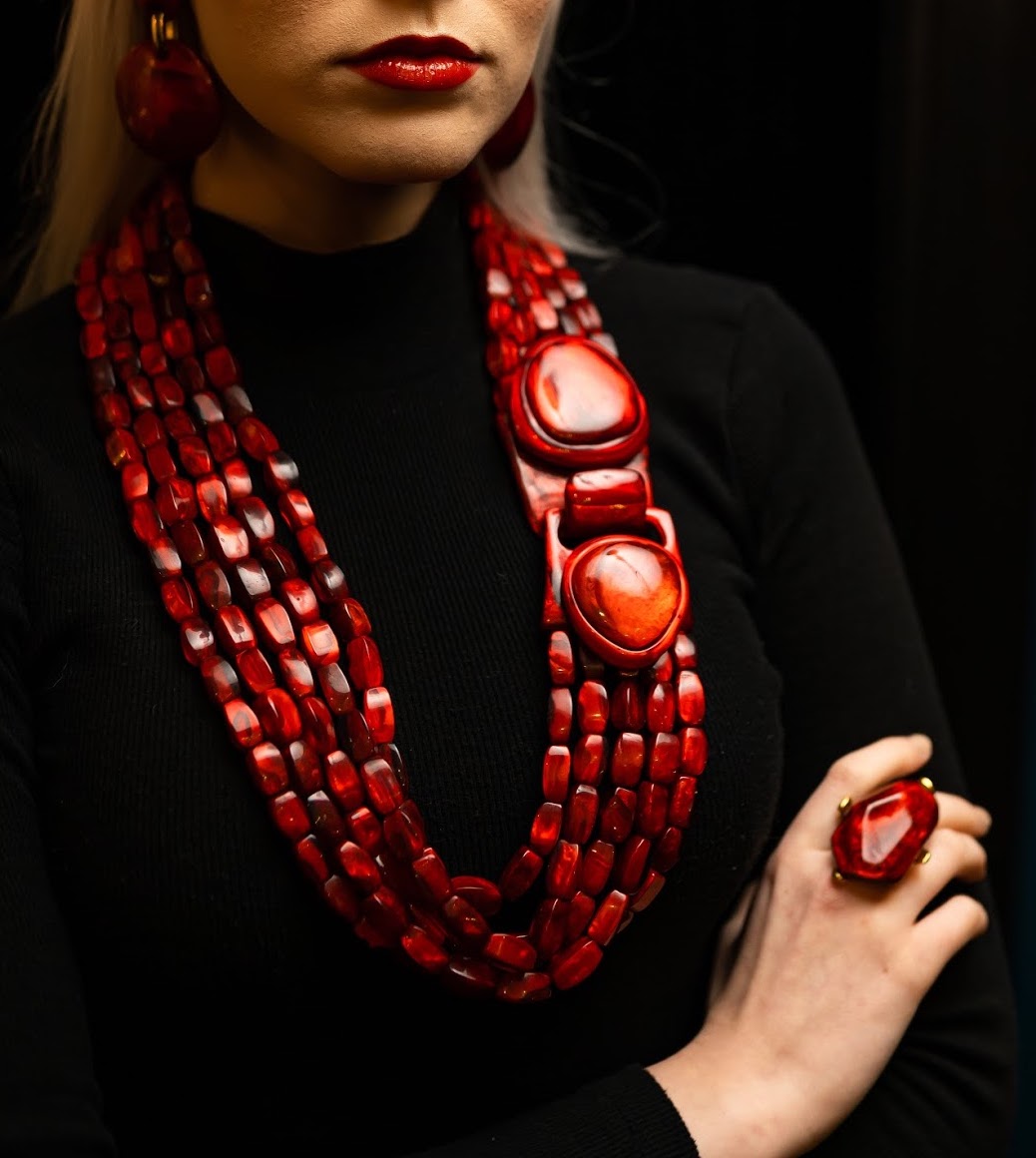 Dominique Denaive Belinda Necklace in Red