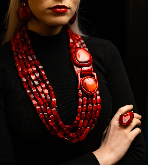 Dominique Denaive Belinda Necklace in Red