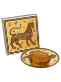 Ortigia Ambra Nera Glass Plate & Soap