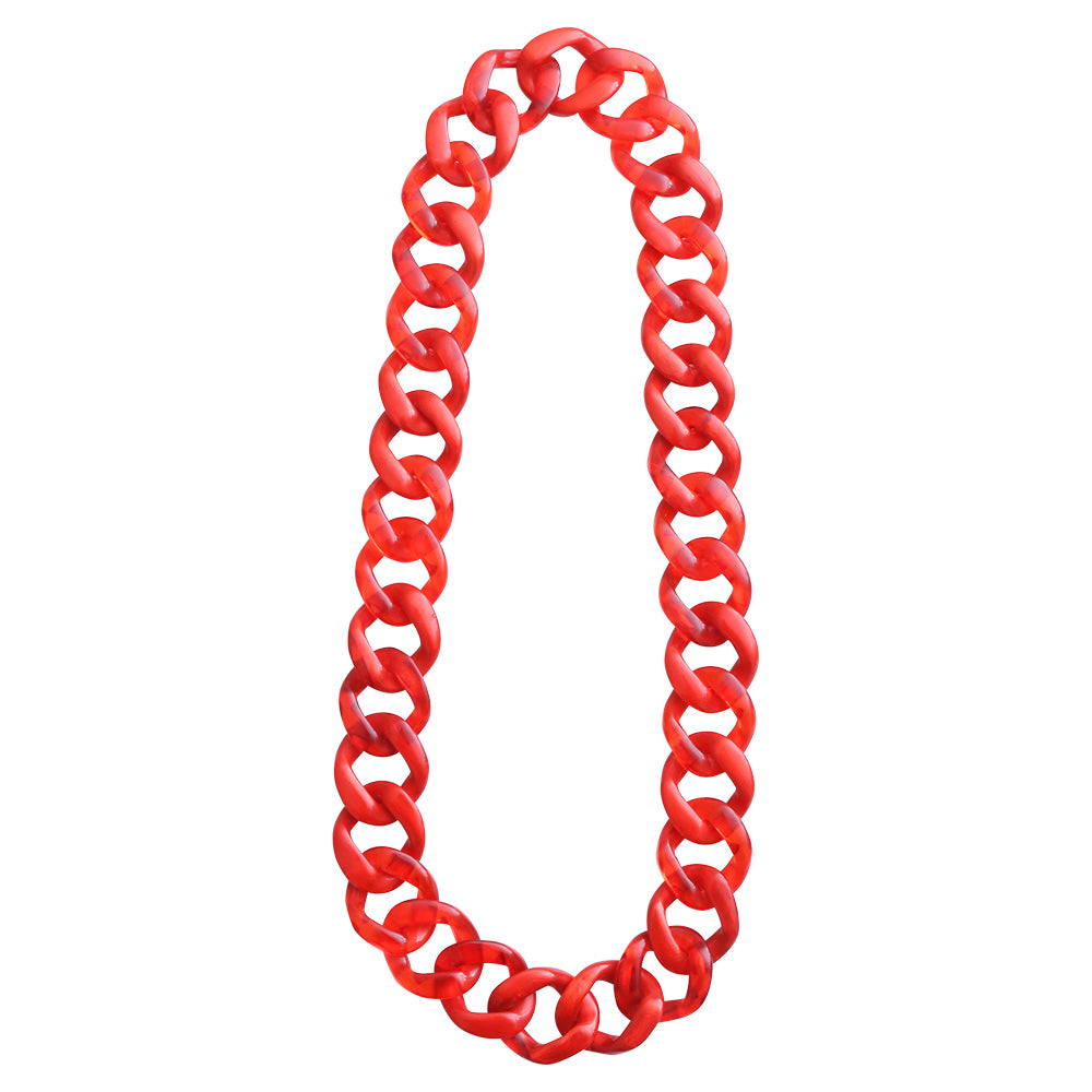 Dominique Denaive Long Red Noemie Chain Necklace