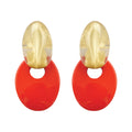 Dominique Denaive Art Deco Earrings in Red and Gold