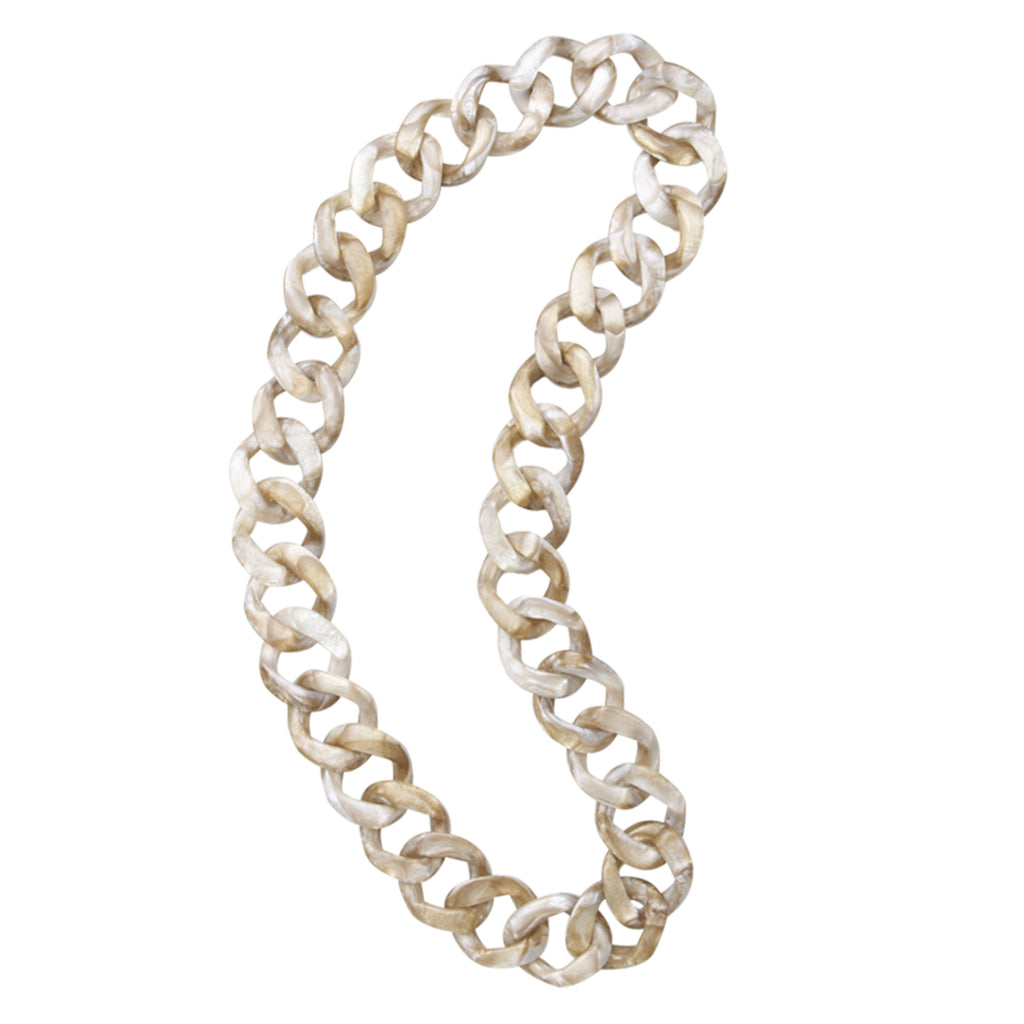 Dominique Denaive Long Beige Chain Necklace