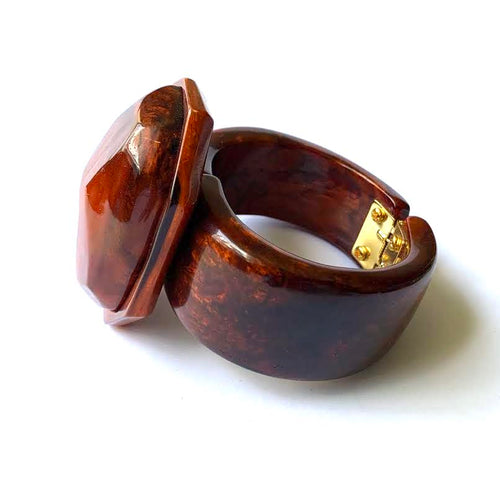 Dominique Denaive Large Copper Brown Bracelet