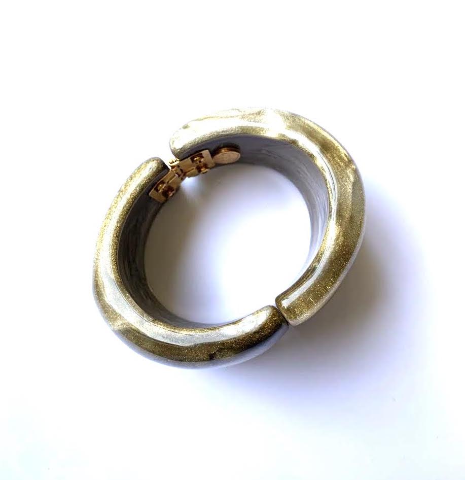 Dominique Denaive Cuff Bracelet in Marbled Gold