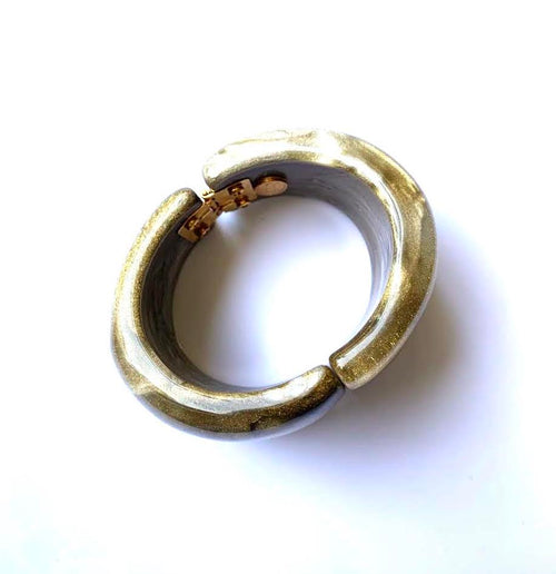 Dominique Denaive Cuff Bracelet in Marbled Gold