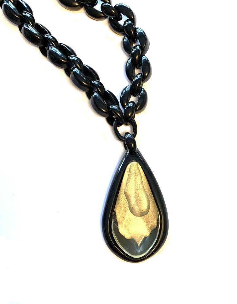 Dominique Denaive Chain Pendant in Black and Gold