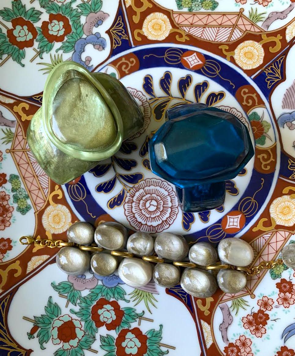 Dominique Denaive Chunky Blue Cuff Bracelet