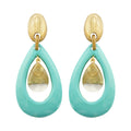 Dominique Denaive Large Earrings in Turquoise and Gold
