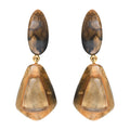 Dominique Denaive Marbled Gold Beige Earrings