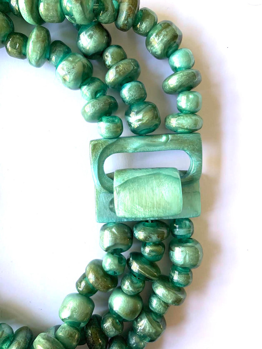 Dominique Denaive Marbled Lagoon Green Necklace