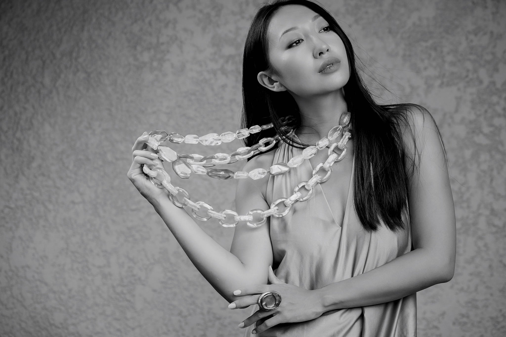 Dominique Denaive Long Red Chain Necklace