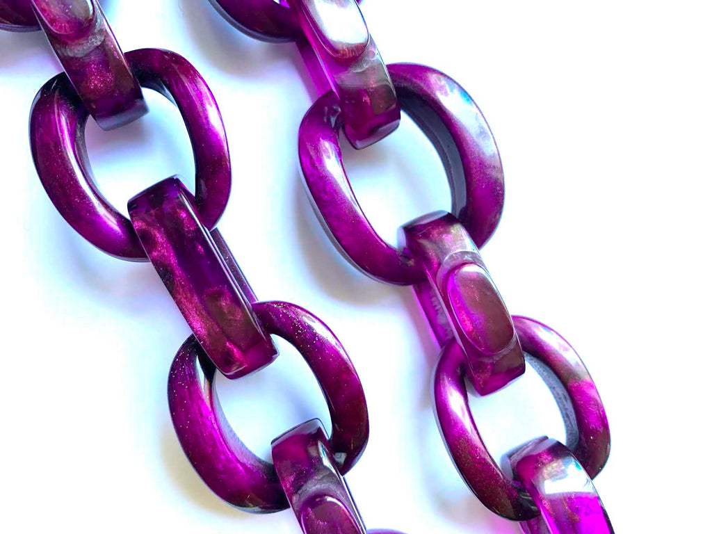 Dominique Denaive Long Violet Chain Necklace