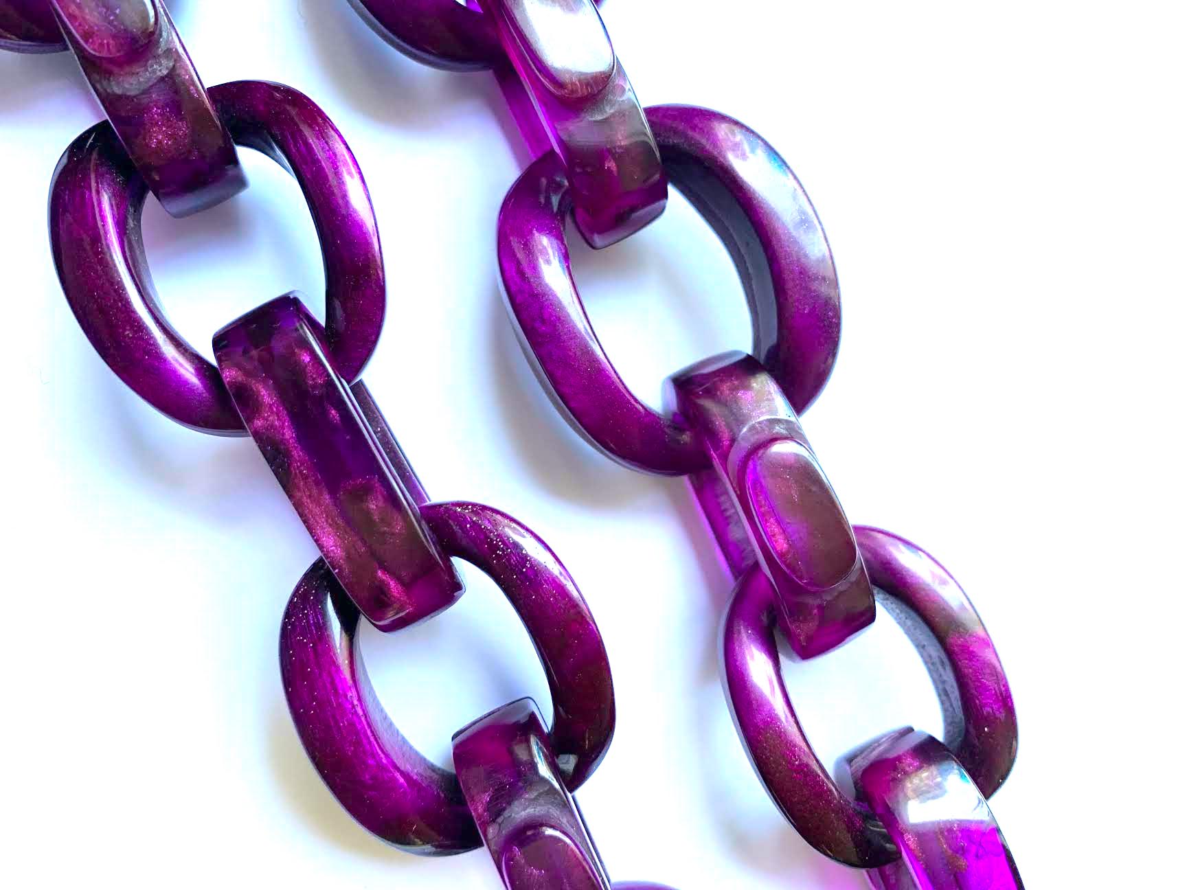 Dominique Denaive Long Violet Chain Necklace