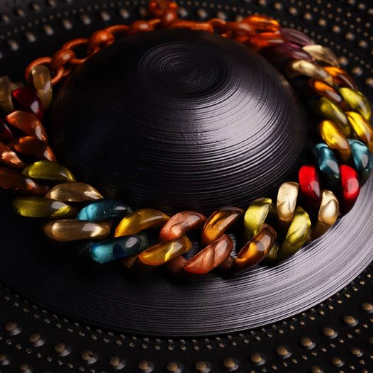 Dominique Denaive Multicolor Chain Necklace