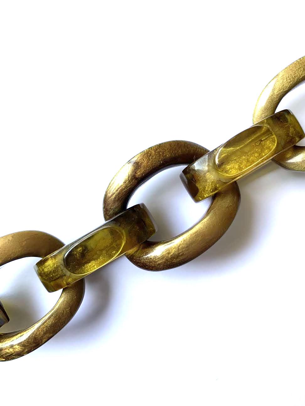 Dominique Denaive Olive Green Chain Necklace