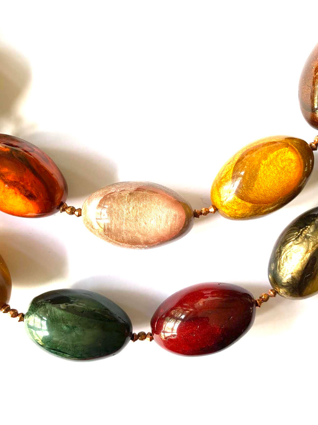 Dominique Denaive Long Necklace in Autumn Colors