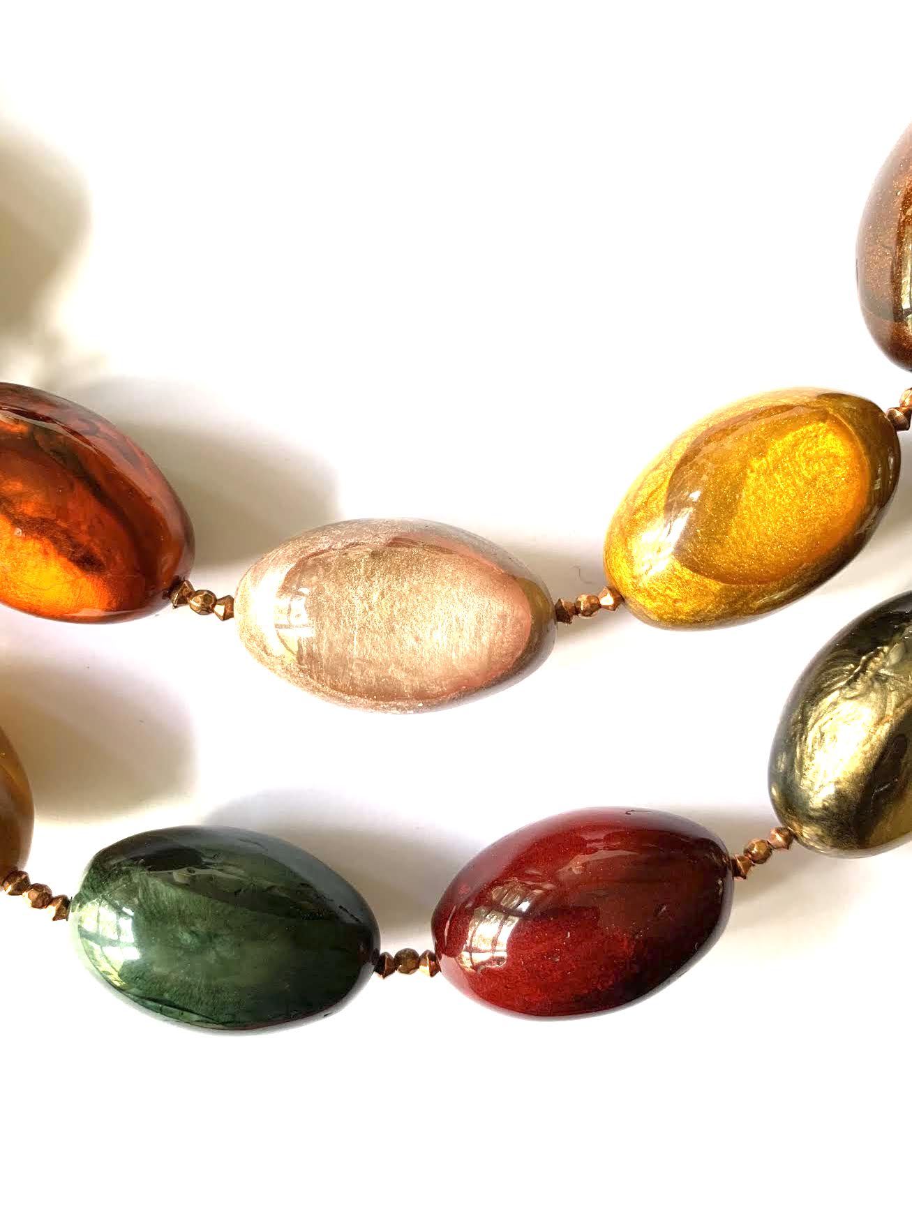 Dominique Denaive Long Necklace in Autumn Colors