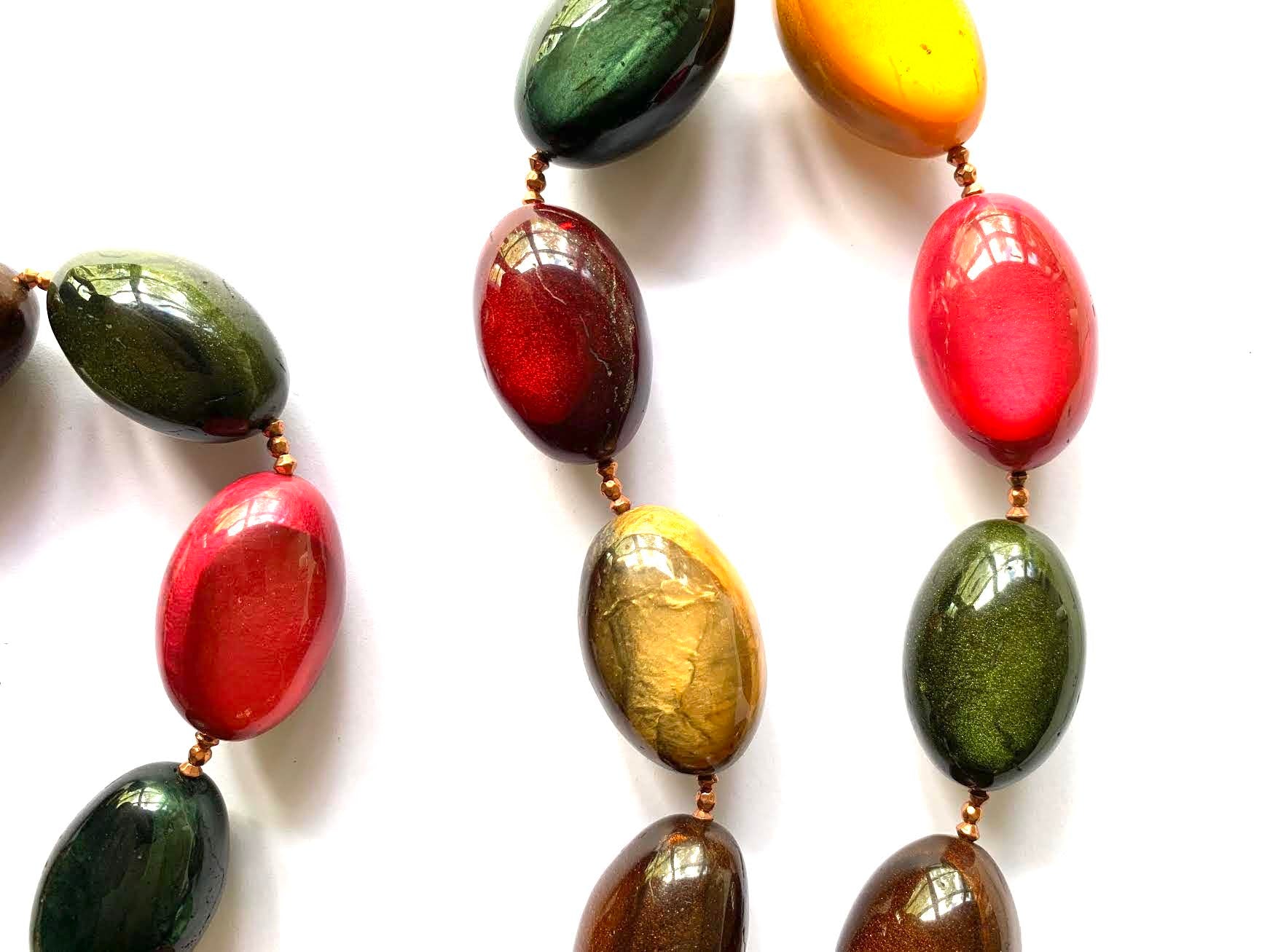 Dominique Denaive Long Necklace in Autumn Colors