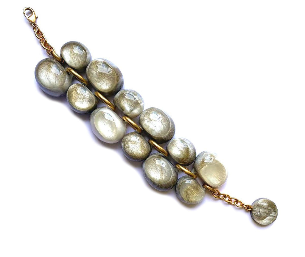 Dominique Denaive Pearly Beige Andrea Bracelet