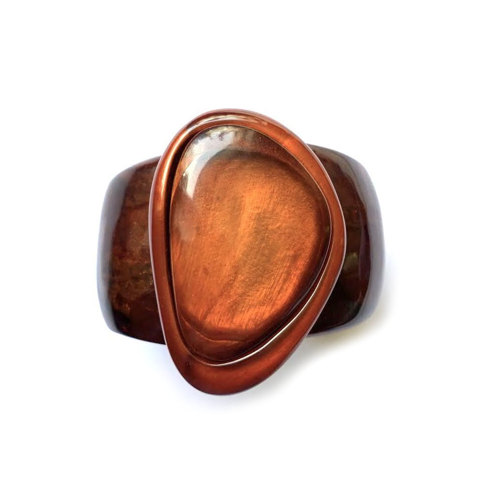 Dominique Denaive Copper Brown Cuff Bracelet