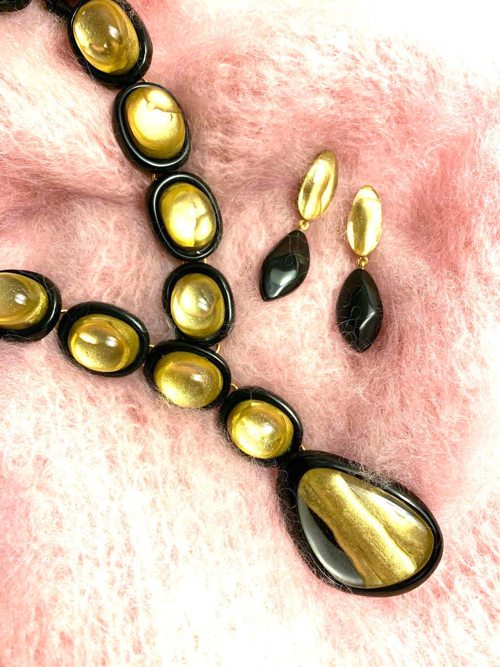 Dominique Denaive Simona Necklace in Black and Gold
