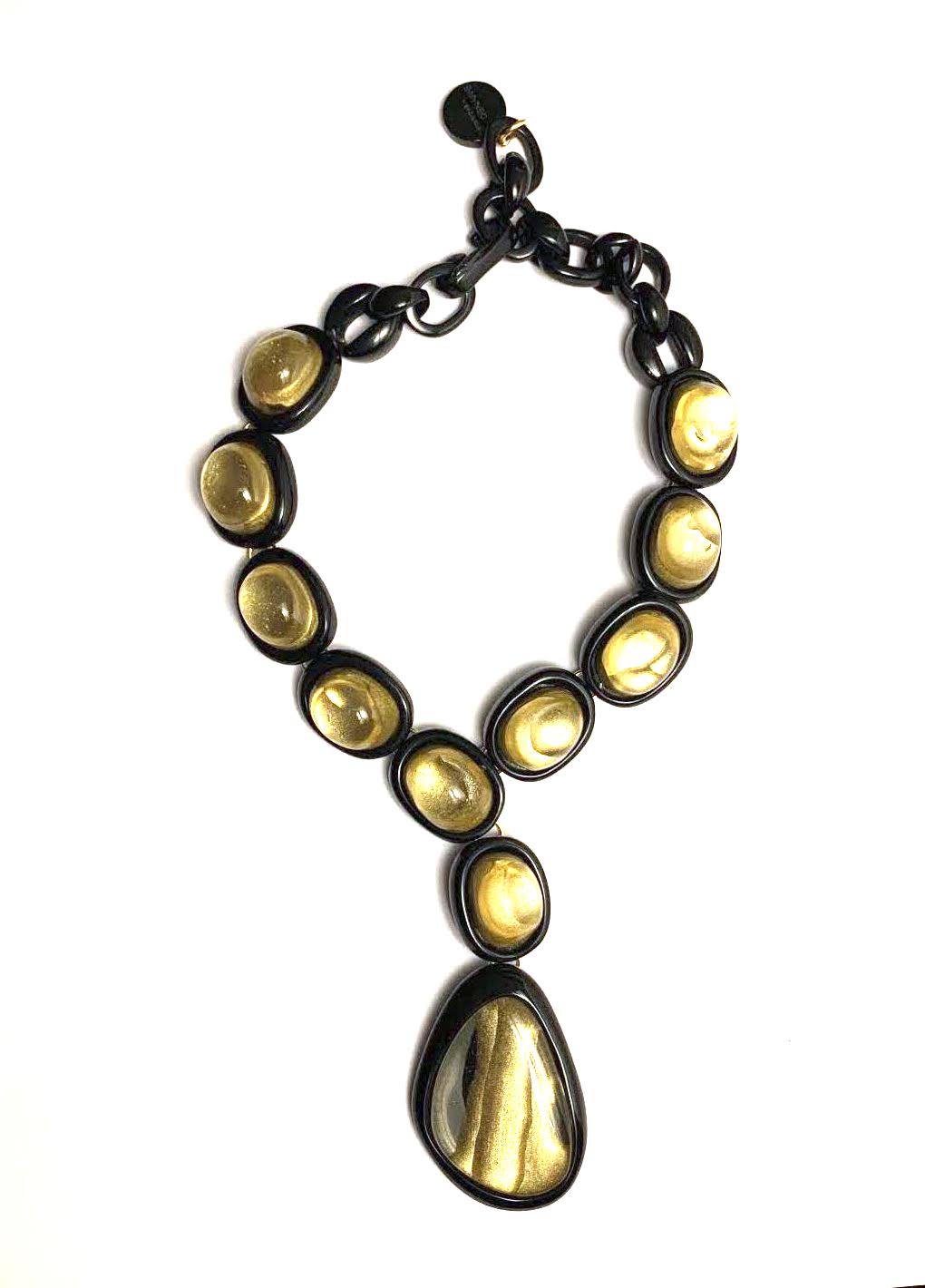 Dominique Denaive Simona Necklace in Black and Gold