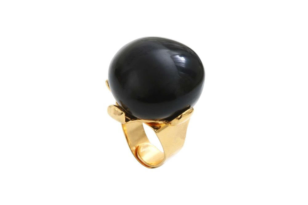 Dominique Denaive Black Adjustable Ball Ring