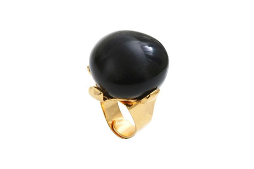 Dominique Denaive Black Adjustable Ball Ring