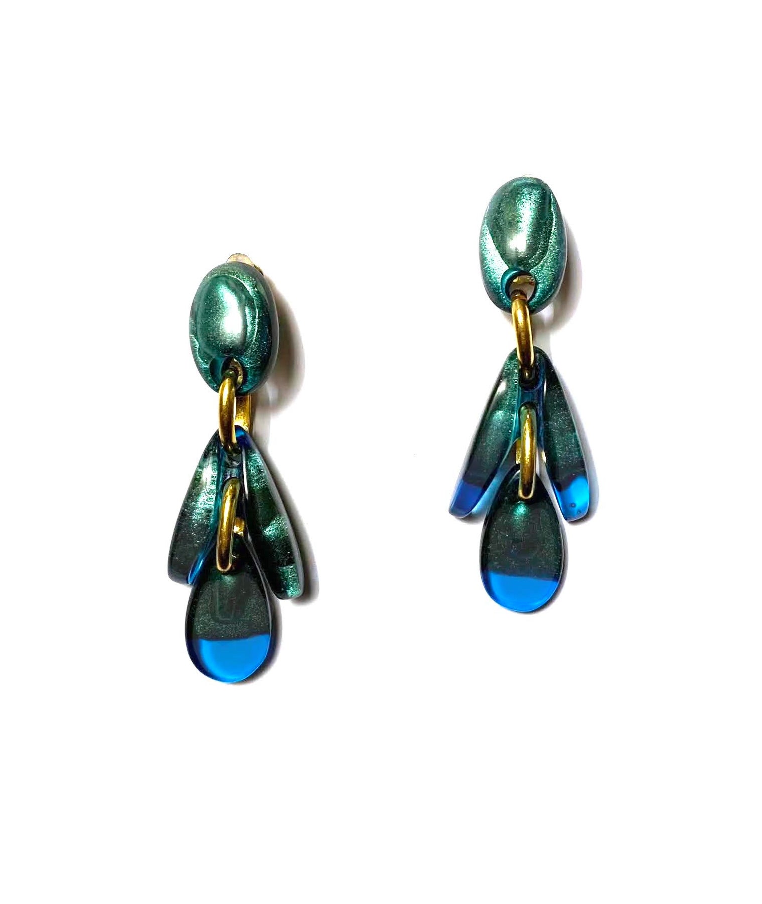 Dominique Denaive Blue Green Paola Earrings