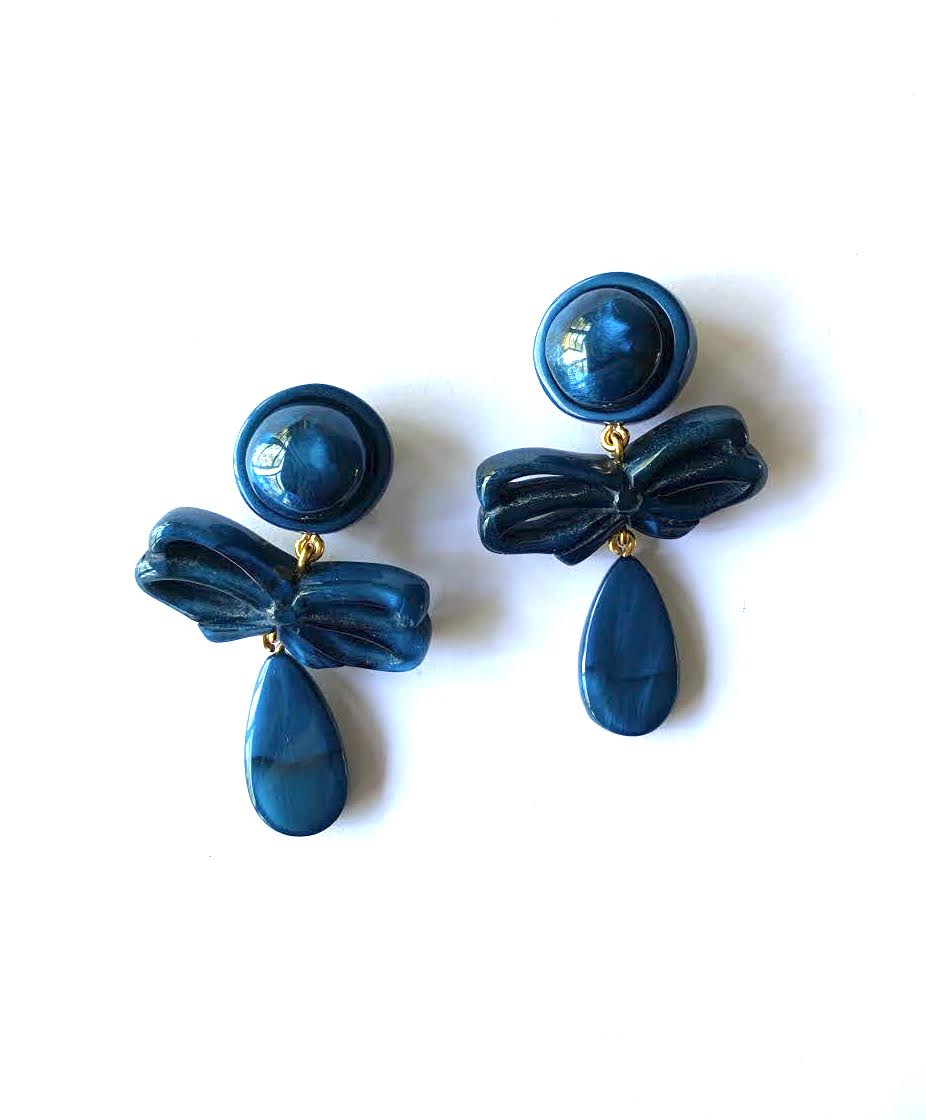 Dominique Denaive Blue Butterfly Earrings