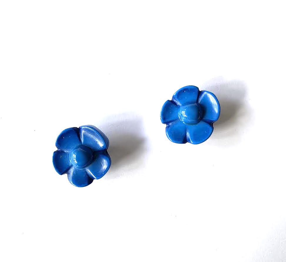 Dominique Denaive Blue Flower Earrings