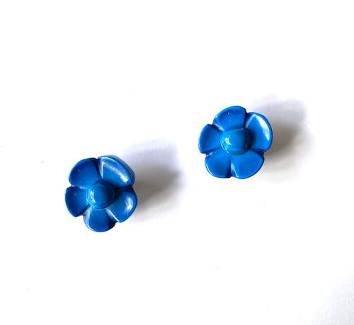 Dominique Denaive Blue Flower Earrings