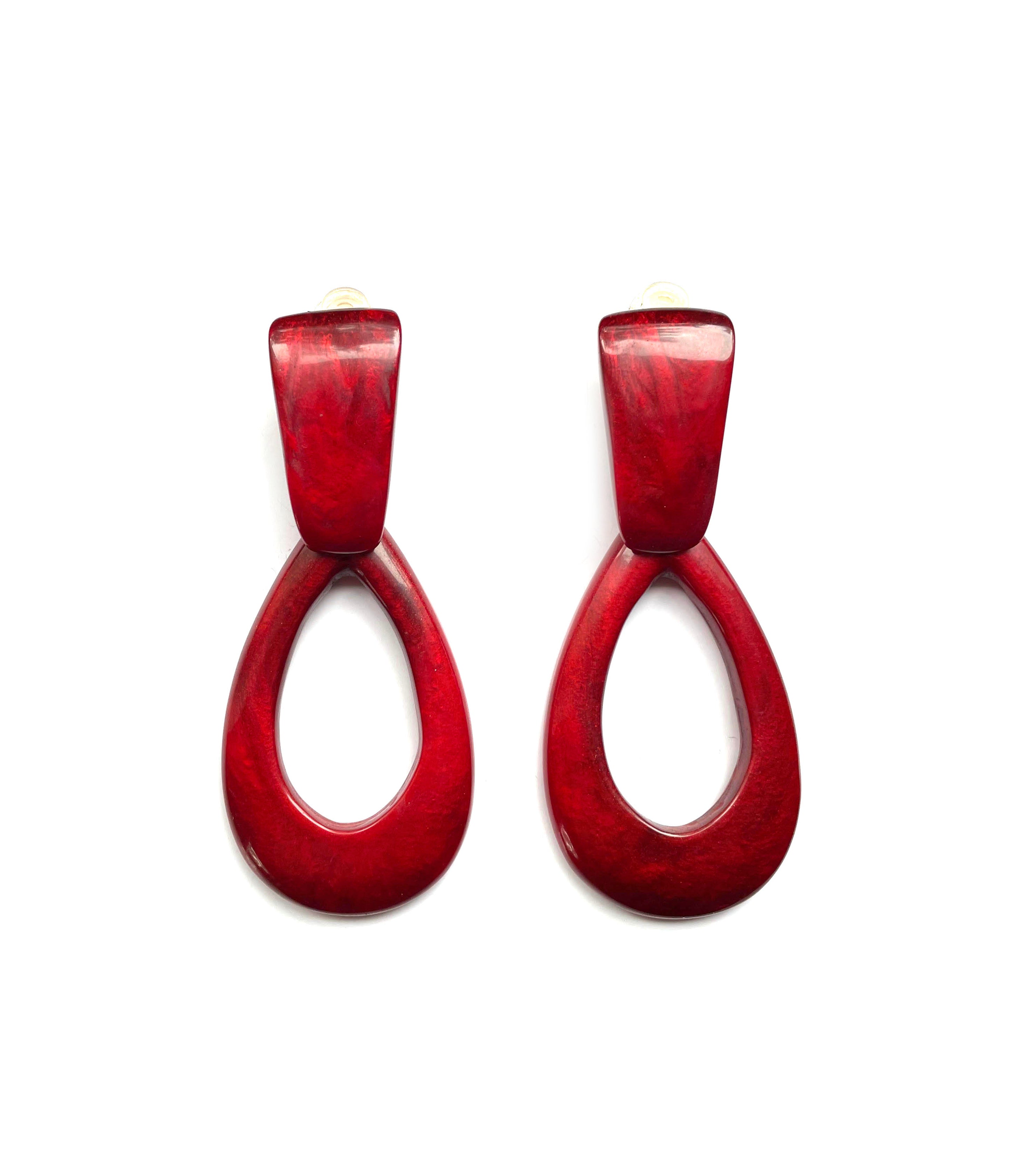 Dominique Denaive Hoop Earrings in Red
