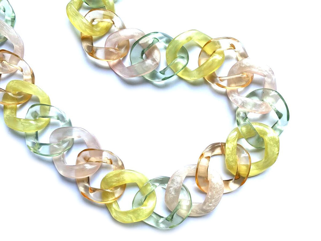 Dominique Denaive Long Noemie Pastel Chain Necklace