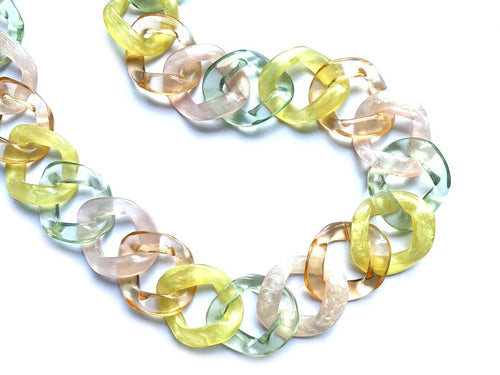 Dominique Denaive Long Noemie Pastel Chain Necklace