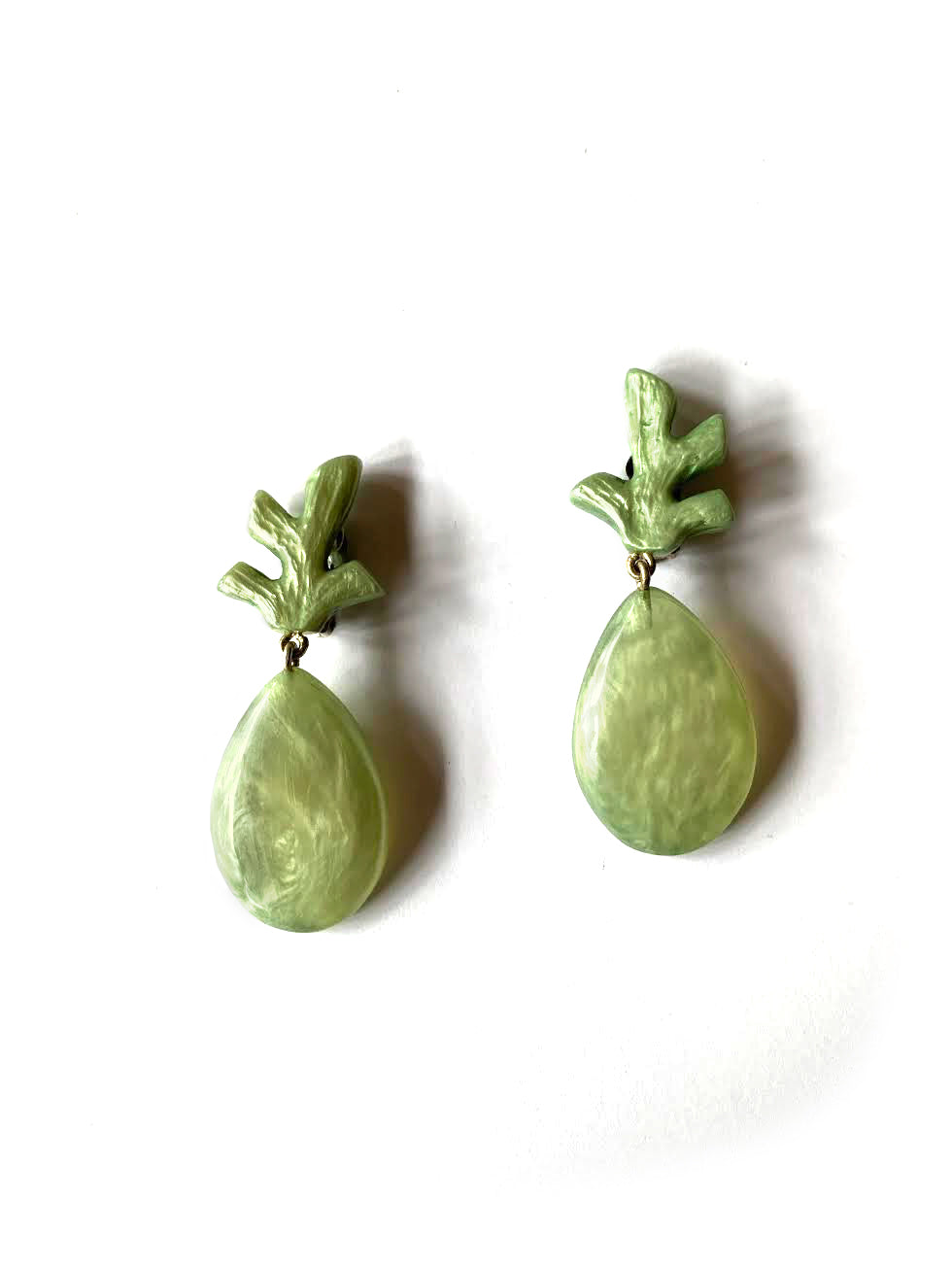 Dominique Denaive Light Green Earrings
