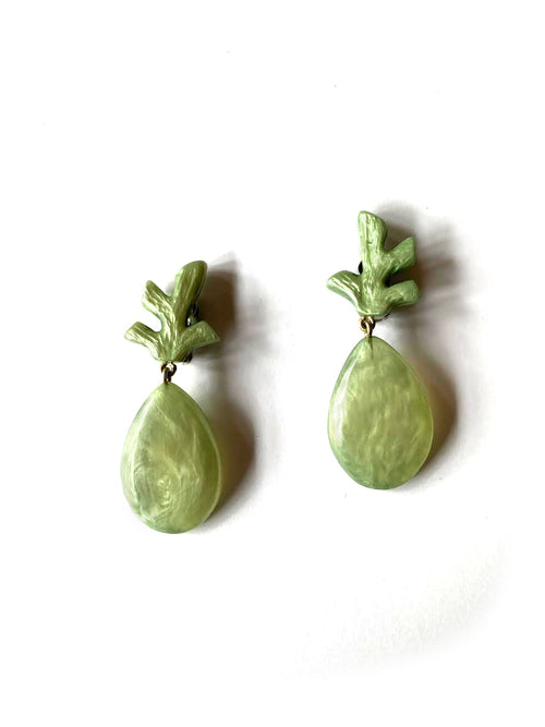 Dominique Denaive Light Green Earrings