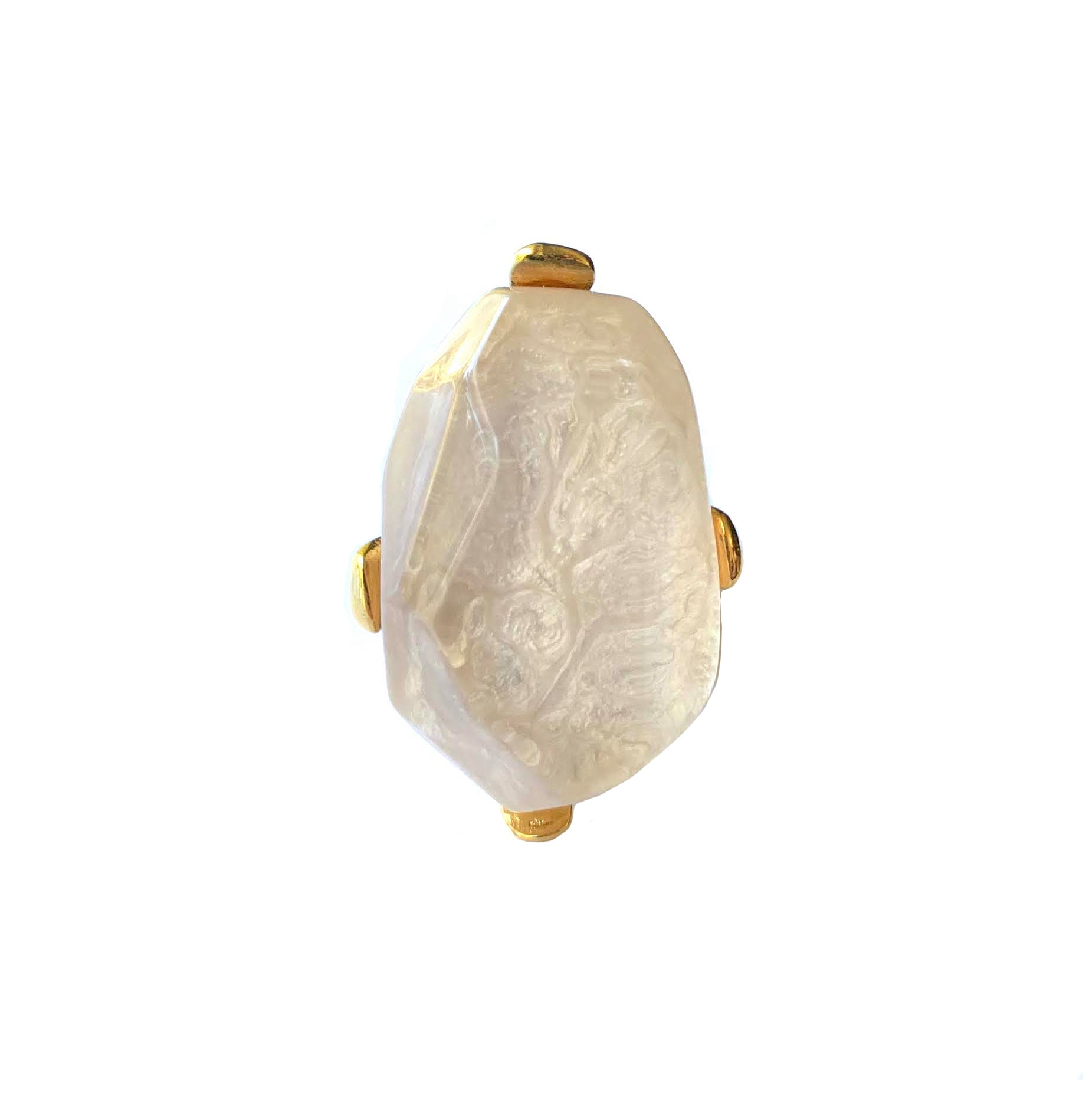 Dominique Denaive Huge Pearly White Diane Ring