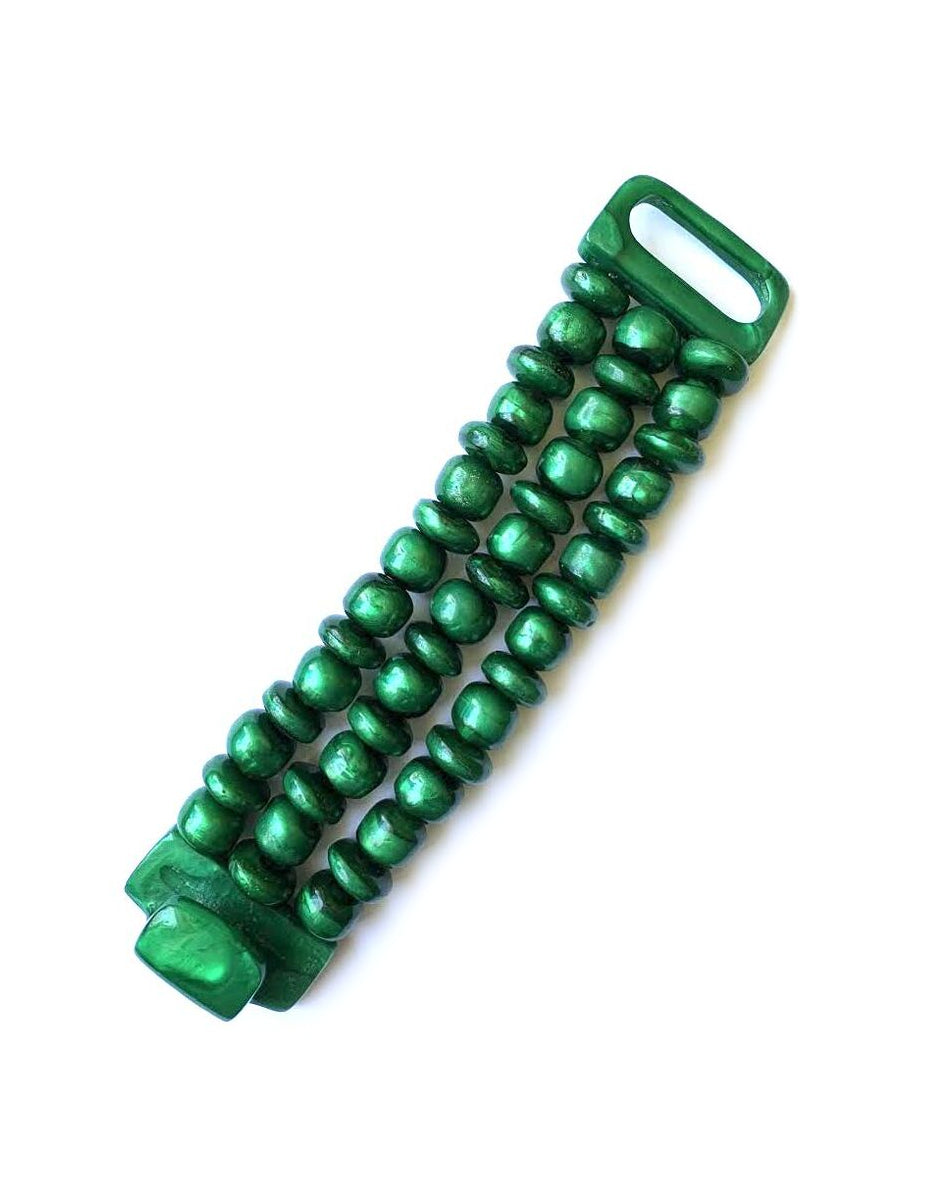 Dominique Denaive Bead Bracelet in Emerald Green