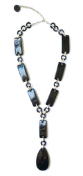 Dominique Denaive long black pendant necklace