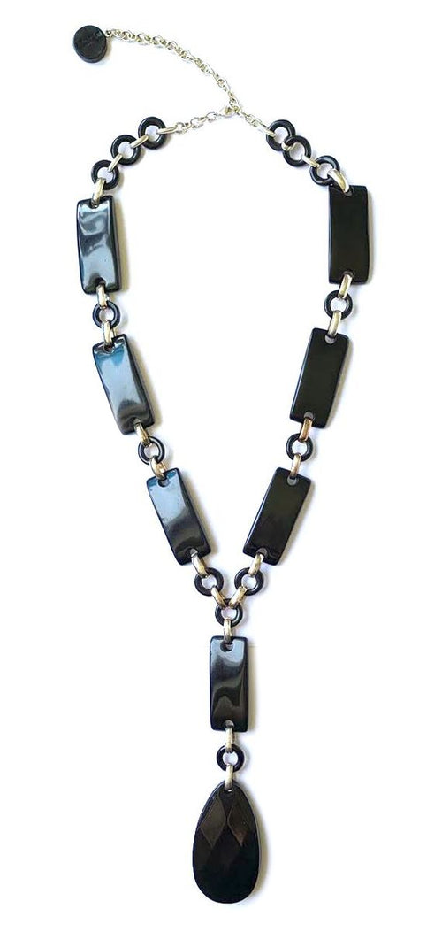 Dominique Denaive long black pendant necklace