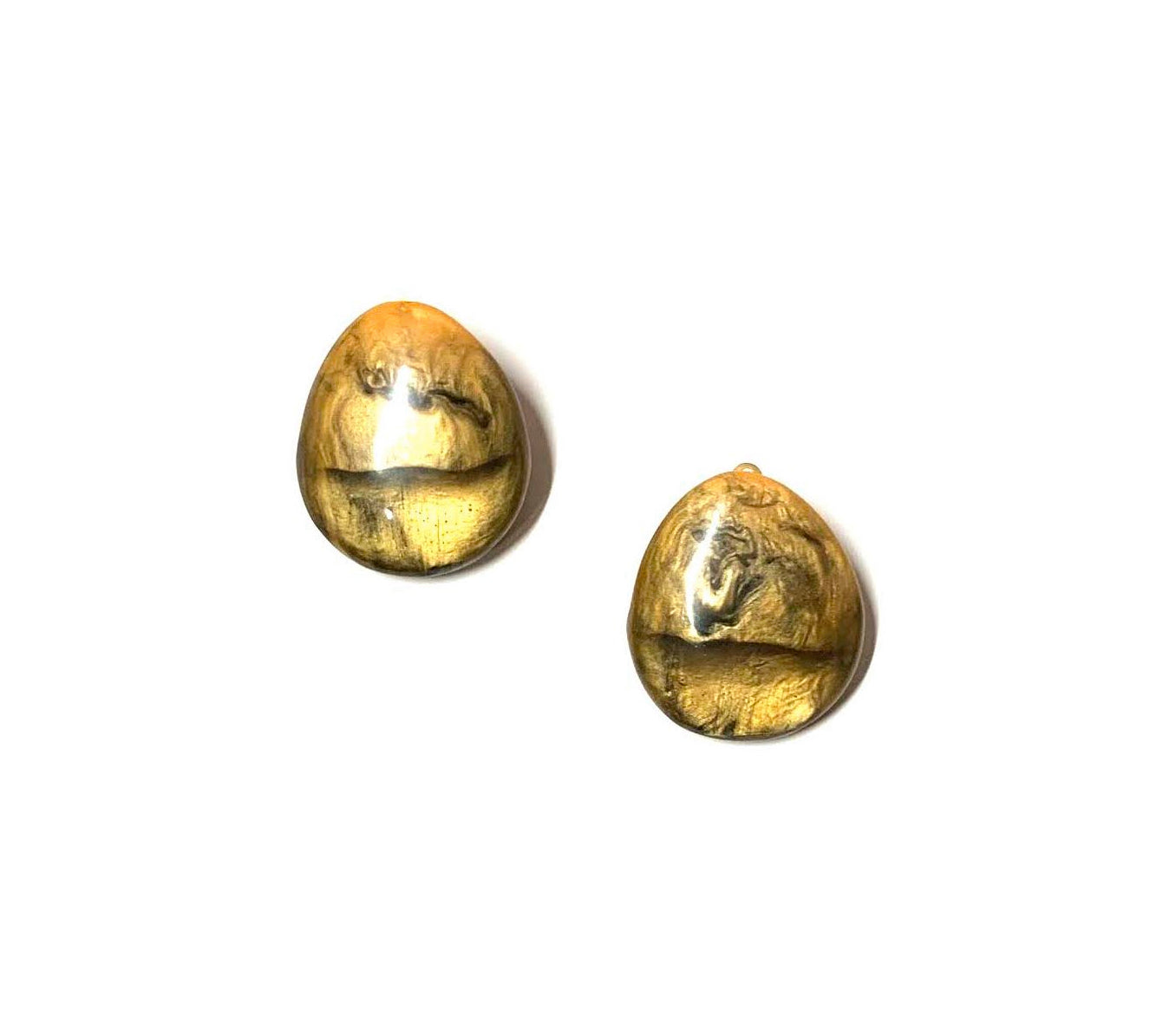 Dominique Denaive Aida Earrings in Gold Beige