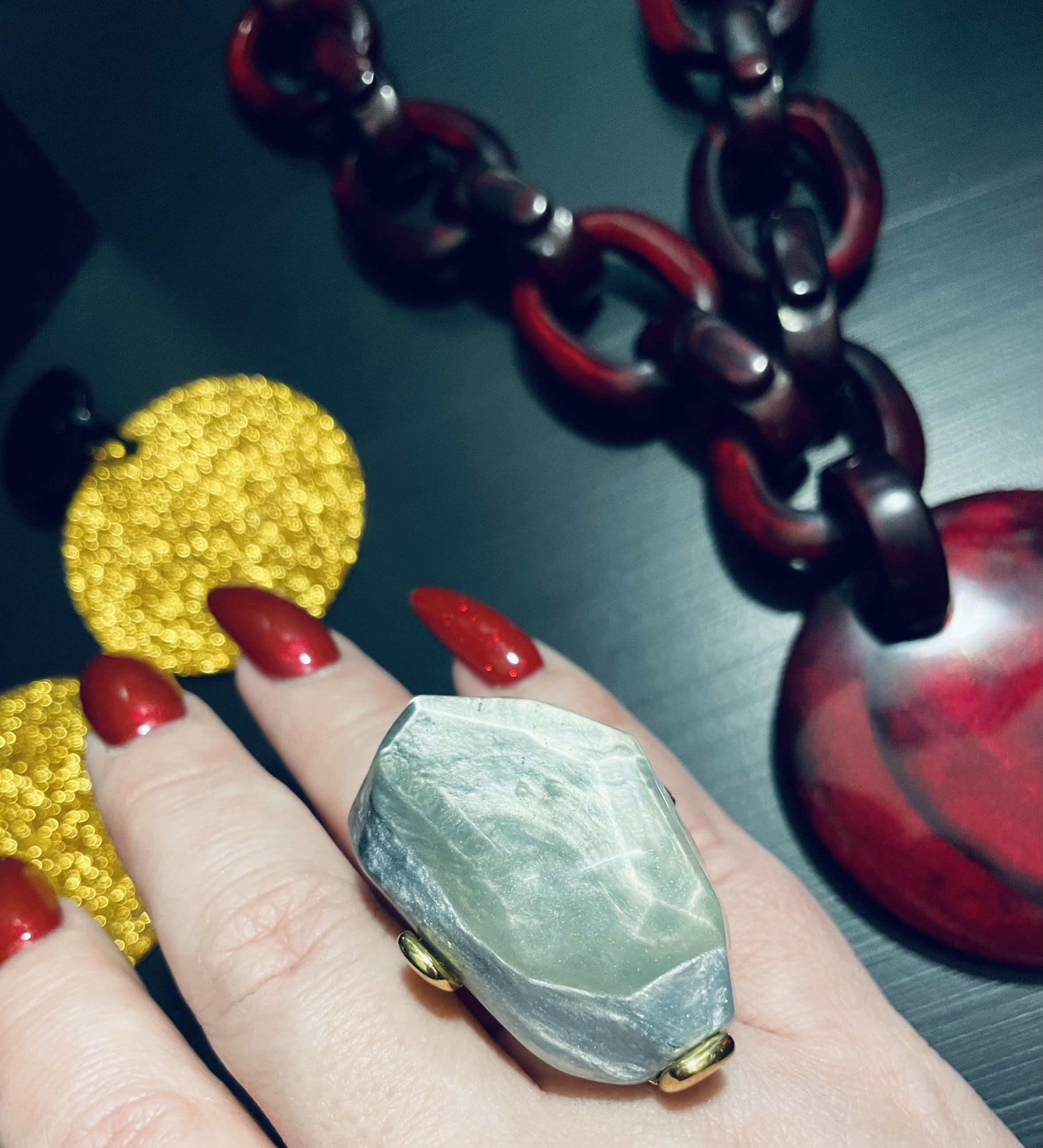 Dominique Denaive Diane Statement Ring in Gray