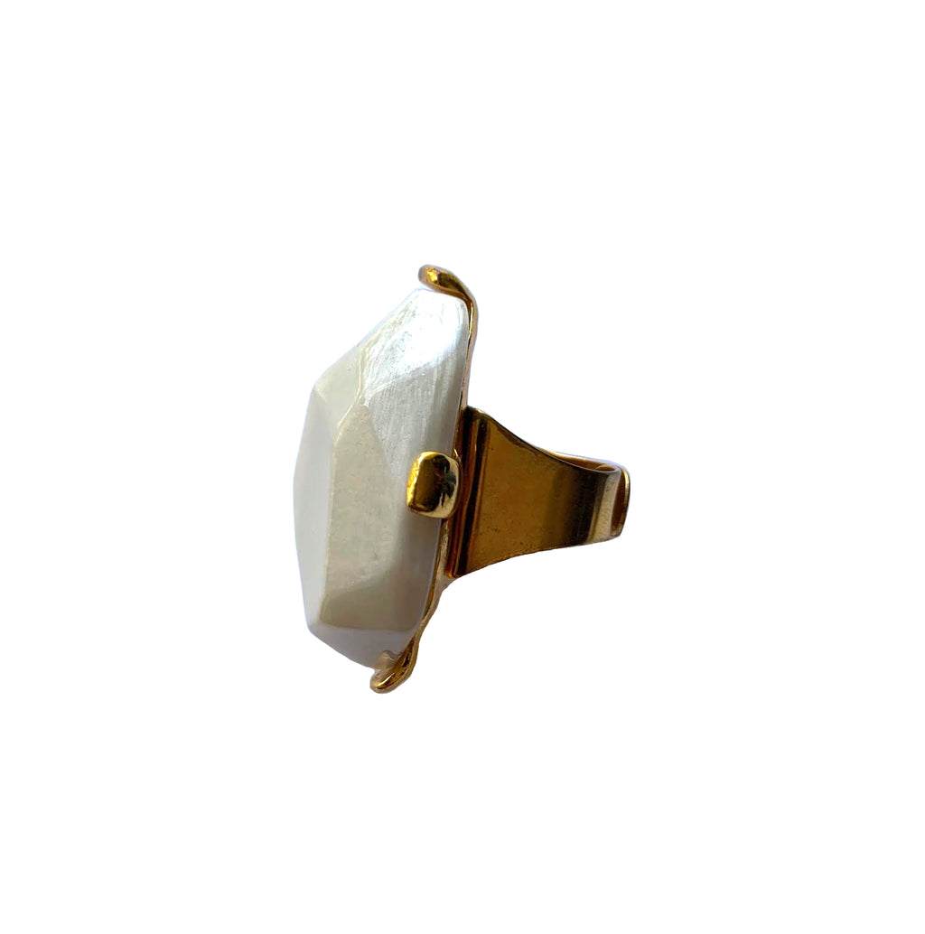 Dominique Denaive Diane Ring in Ivory White