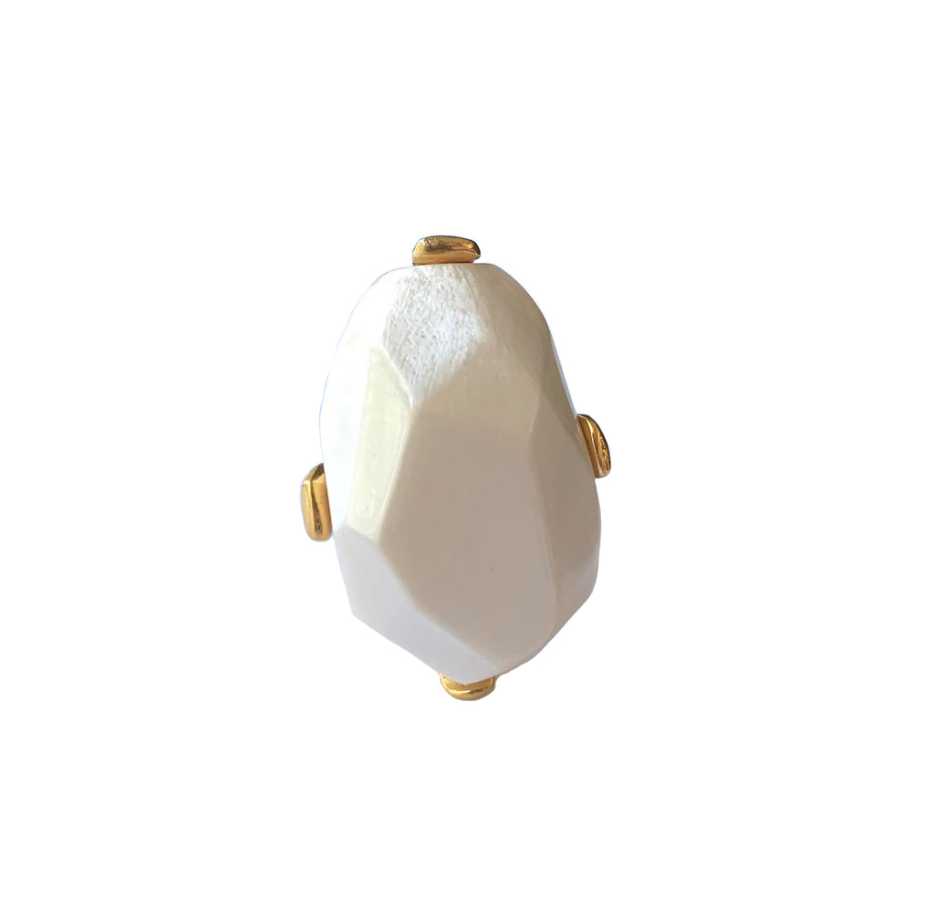Dominique Denaive Diane Ring in Ivory White