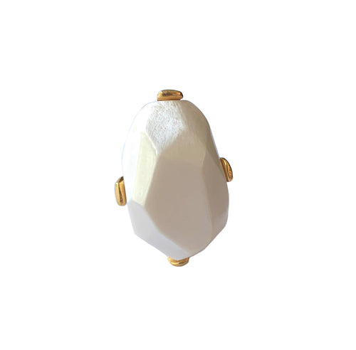 Dominique Denaive Diane Ring in Ivory White
