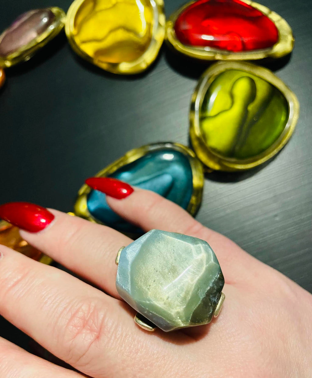 Dominique Denaive Blue Gray Eve Ring